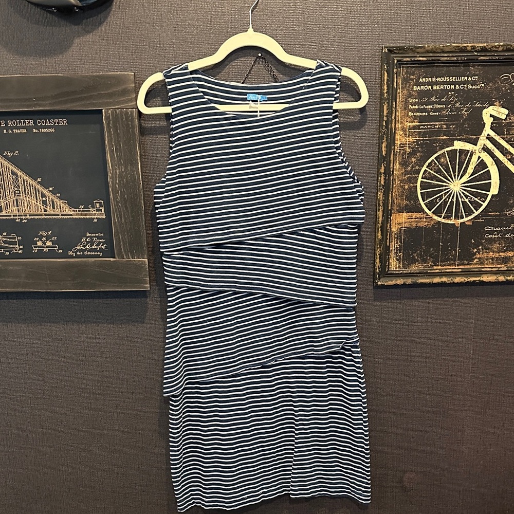 J. McLaughlin Nicola DressNavy and White Striped